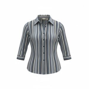 Covington Blue, Black, and White Striped Button-Down Shirt
